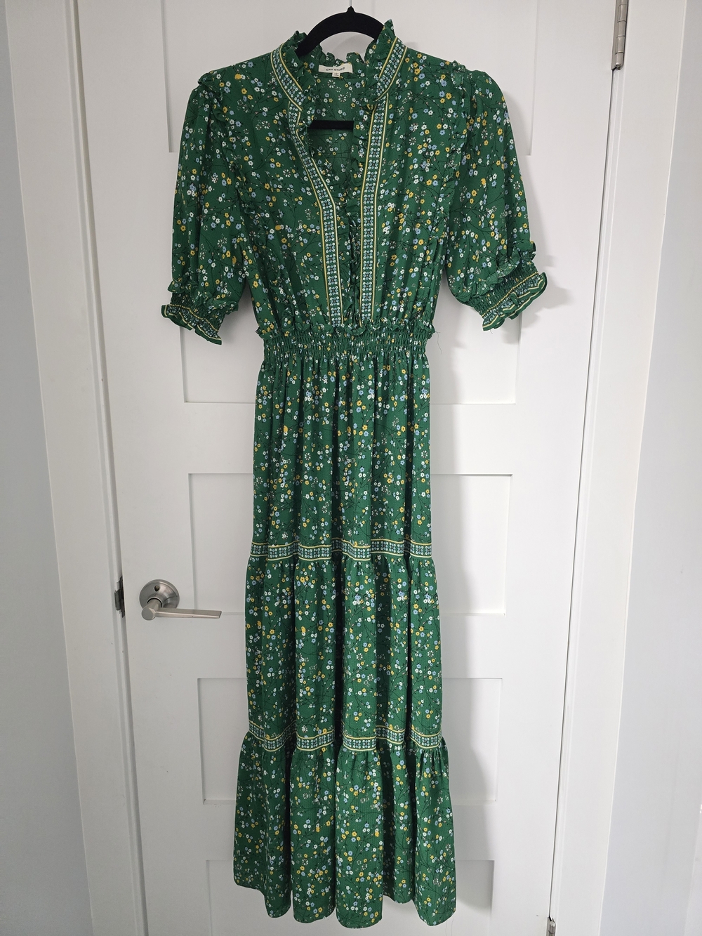 Max Studio Green Floral Tiered Maxi Dress